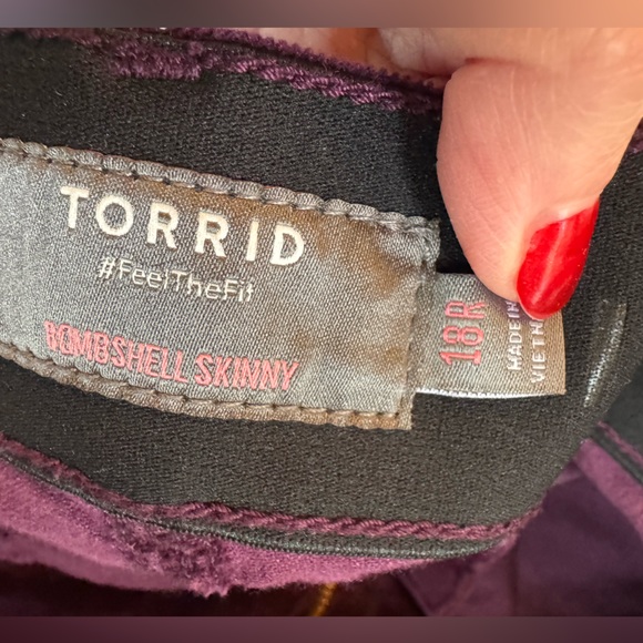 Torrid Bombshell Skinny Corduroy High-Rise Jean Pants Women’s Size 18R - Picture 8 of 12